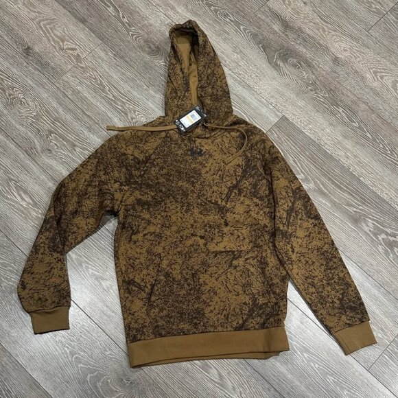 Men's Under Armour Rival Fleece Tech Camo Hoodie-Small-Coyote - Picture 6 of 7